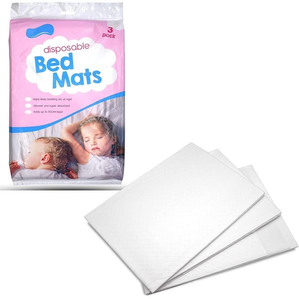 3Pcs Disposable Bed Mats, Durable Waterproof Bed Pads, Disposable Mattress Protectors, 700ml Pee Absorbent Sheets, Portable Changing Mats, Incontinence Bed Protection