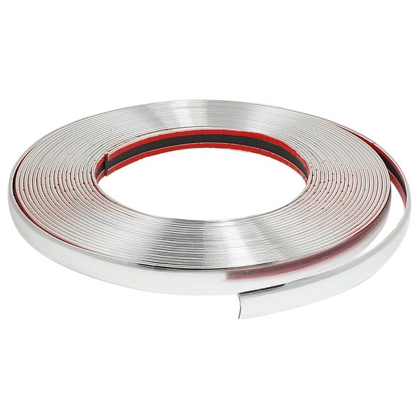 Sourcingmap Car Chrome Silver Tone 12M x 10mm Decorative Line Strip