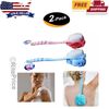 Bath Body Brush Soft Bristles & Loofah (2 Pack) Back Scrubber Plastic Handle-New