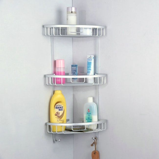 Bathroom Shelf Corner Basket Gold Shower Caddy for Shampoo Soap Hair Dryer  Holder Triangle Shelves Wall