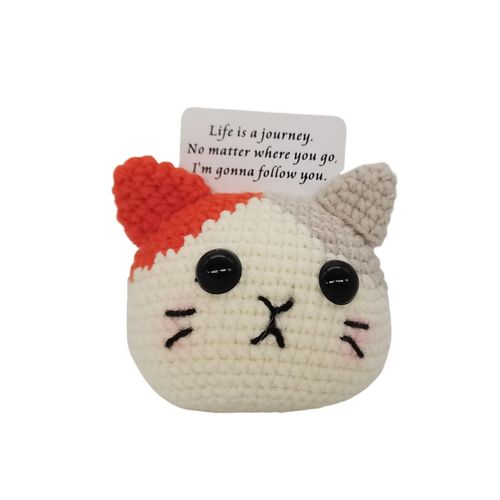 KALAWALK Funny Positive Cute Potato Crochet Knitting 3inch Knitted Inspirational Potato Cheer Up Gifts for Friends Party Halloween Decoration Encouragement (cat)