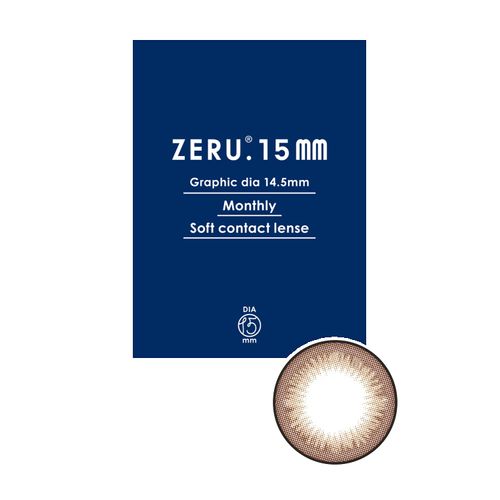 カラコン ZERU.15mm ナチュラル マンスリー 1箱1枚 1Monthly No.6 ナッツ【BC】8.7 【PWR】-4.00