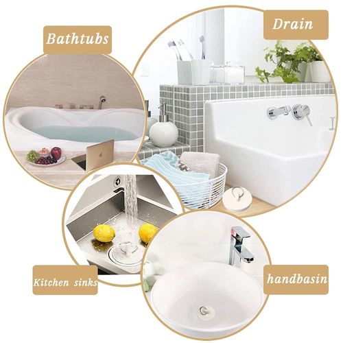 CICITOYWO Bath Tub Drain Stoppers, 4 Pieces Sink Bathtub Plug Rubber Kitchen Bathroom Laundry Bar Water Stopper Seal with Hanging Ring for Shower Faucet Cover Pool Plugs and Caps