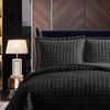 Bedspread Bed Throws for All season Comforter Set - Lightweight Embossed Pattern Silk Border Quilted Bed Cover Bedding Sets - Single, Black