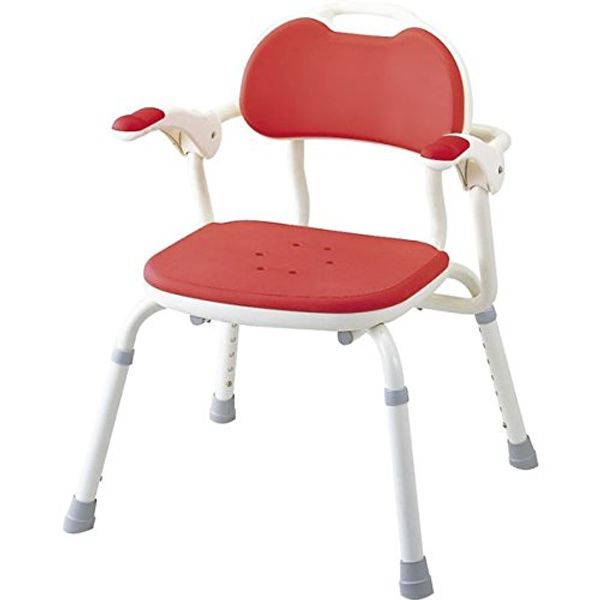 Aaron Kasei 536-142 Shower Chair with Anshu Armrests TH-S Red