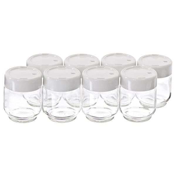 Euro Cuisine Glass Jars for Yogurt Maker with Date Indicator Lids Clear 6