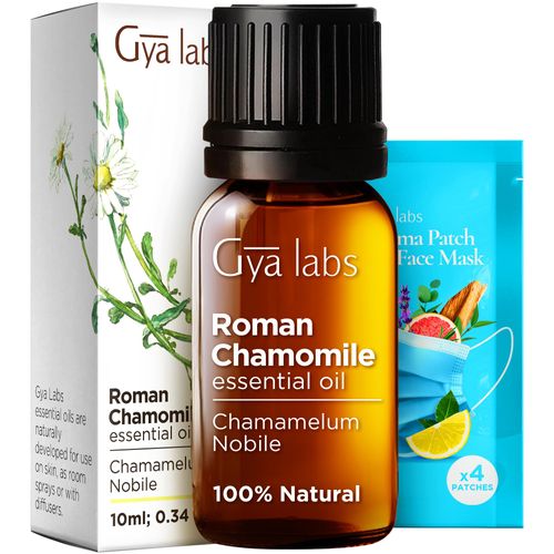 Gya Labs Roman Chamomile Essential Oil for Diffuser - Roman Chamomile Oil for Skin Hair & Face - Roman Chamomile Essential Oils for Aromatherapy & Candle Making Scent (0.34 fl oz)