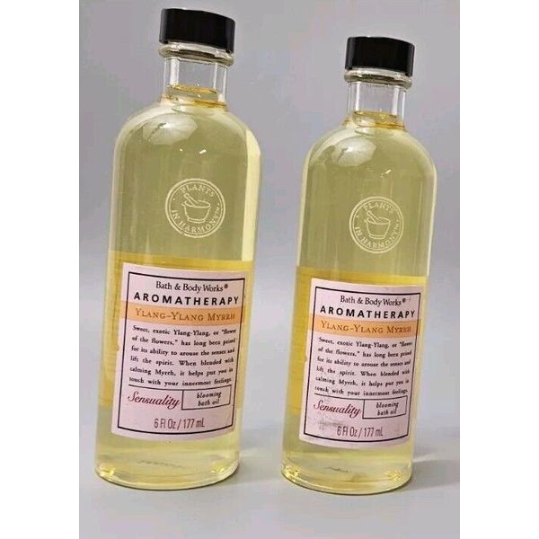 Bath & Body Works Aromatherapy Ylang-Ylang Myrrh Blooming Bath Oil Old Stock 2pc