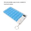 Electronic Pill Timer Reminder Dispenser 7 Day Pill Case, Electronic Pill Timer Reminder Automatic Medication Reminder Dispenser Pill Storage Box (Blue)