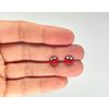 Lady Bug Ladybird Earrings (3d Effect) - 925 Sterling Silver