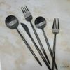 20 Piece Matte Black Flatware Set Stainless Steel Thin Handles Service For 4