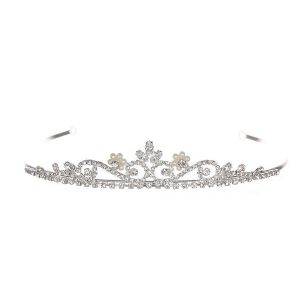 SAMKY Wedding Bridal Headpiece Tiara Crown with Pearl Crystals Bride's Hair Accessories