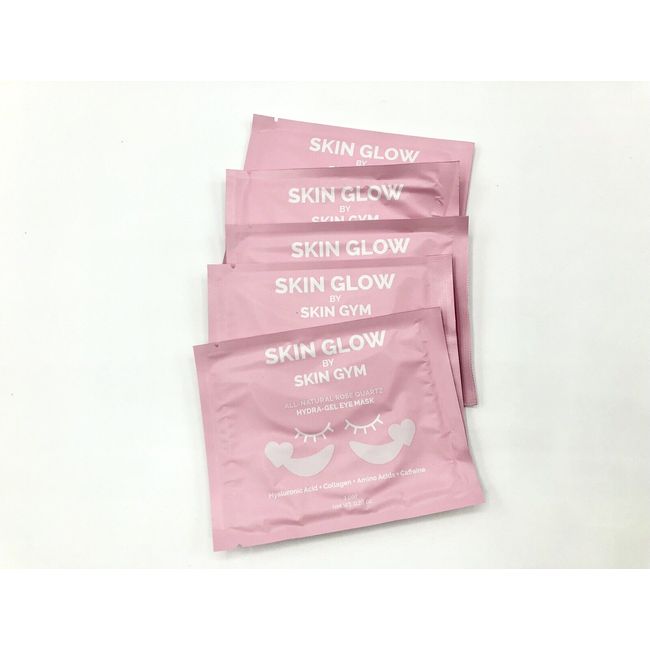 5x Skin Glow by Skin Gym All Natural Rose Quartz Hydra-Gel Eye Mask. 1 Pair Ea