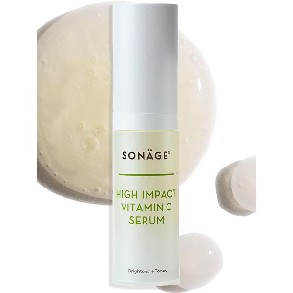 Sonage HIGH IMPACT VITAMIN C SERUM, VITAMIN E & HYALURONIC ACID – Brightening & Hydration, Reduces dark spots, Fine lines, Wrinkles, Anti-aging – Spa-Grade, Vegan, Lightweight Formulation