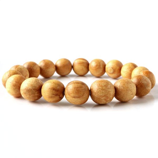 Gold Stone Palo Santo Bracelet, 0.5 inch (12 mm), Peru, Holy Tree, Holly Wood, Wooden Prayer Beads, Incense Wood, Inner Diameter: Approx. 8.3 inches (21 cm)