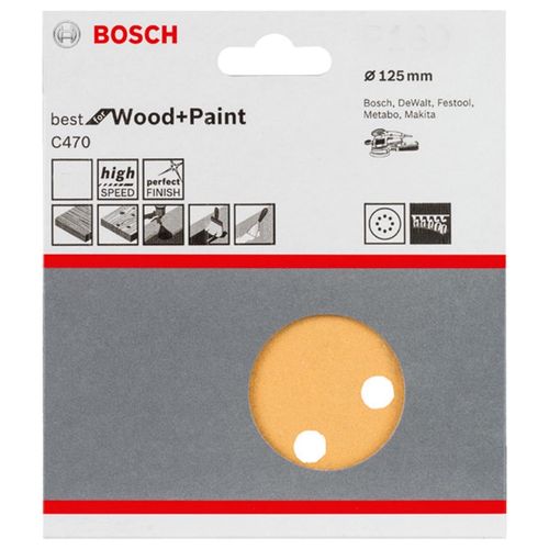 Bosch 2608605075 Sanding Paper 4.9 inches (125 mm) φ #400 (Pack of 5)