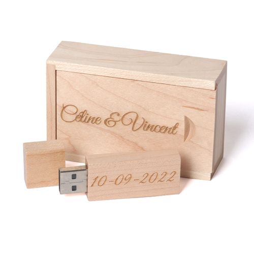 Customized Gift Personalised Engraved Flash Drive USB 2.0 Memroy Stick, Personalised Gift Engraved Wooden USB Flash Drive for Wedding, Anniversary, Graduation, Birthday(4G)
