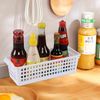 Innouse 4 Packs Slim Plastic Storage Baskets, White Organizer Basket Bins
