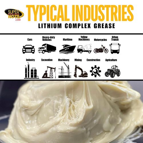 Lithium Complex Grease SUPERKOTE 2000 - White Lubricant Grease Superkote 2000 Multipurpose/Lithium Complex/Lubricant/EP/High Temp/Automotive/Construction/Industry/White / 1lb