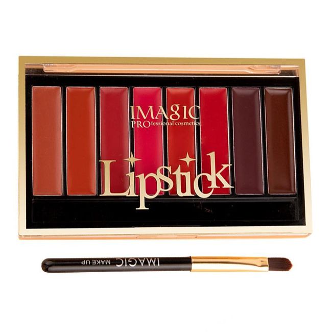 Lip Palette Lip Palette Set 8 Colors Matte Lipstick Water Line and Waterproof Long Wear Highlighter Stick for Beauty