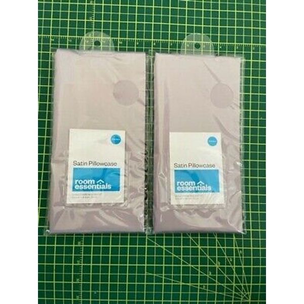 Standard Satin Solid Pillowcase  Room Essentials-2/pack-Purple/Orchid *FREE SHIP