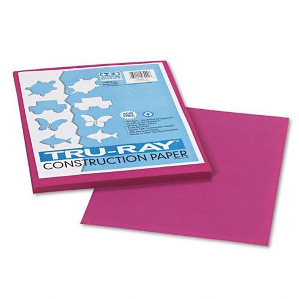 Pacon : Tru-Ray Construction Paper, Sulphite, 9 x 12, Magenta, 50 Sheets -:- Sold as 2 Packs of - 50 - / - Total of 100 Each