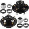 Two (2) 5x4.5 Replacement Idler Hub Spindle Kit Stub End Trailer Axle 3500# #84