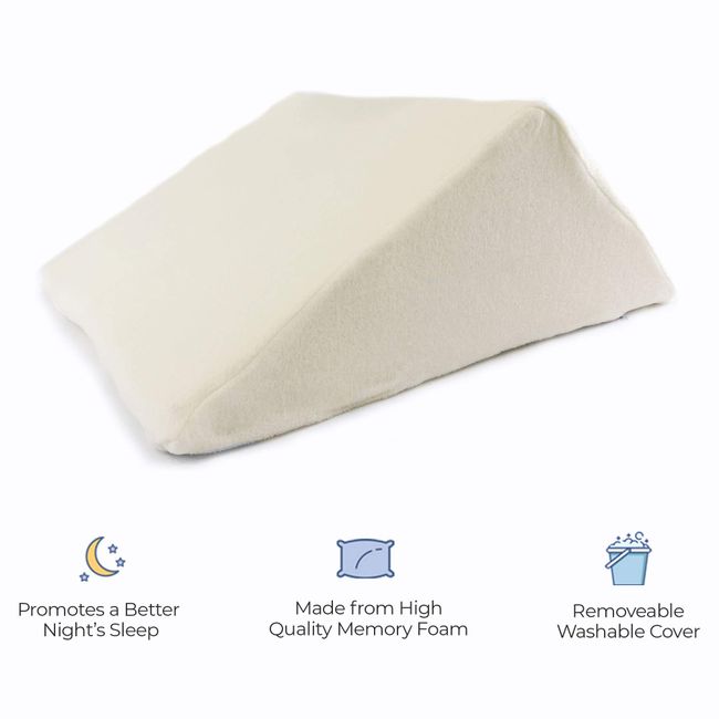 Back Support Systems The Angle Eco Friendly, Medical Quality Memory Foam  Bed Wedge Leg Pillow for Back Pain | Guaranteed to Help Reduce Back Pain
