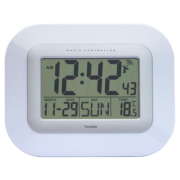 Radio Controlled LCD Wall Mountable and Desk Clock ( UK & Ireland Version ) Jumbo LCD