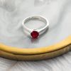 Philip Jones Red Adjustable Crystal Ring Created with Zircondia® Crystals