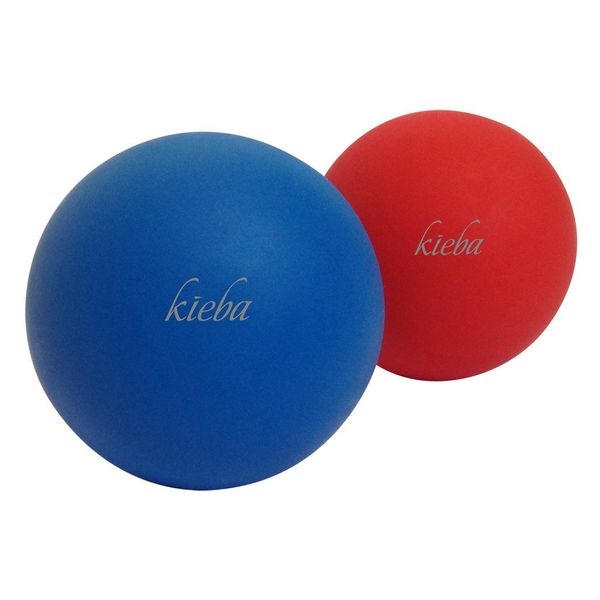 Kieba Massage Lacrosse Balls for Myofascial Release, Trigger Point Therapy, Muscle Knots, and Yoga Therapy. Set of 2 Firm Balls (Blue and Red)