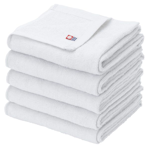 Imabari Towel, Made in Japan, Face Towels (15 Colors) 100% Cotton, 2 lbs (240 Momme), 13.4 x 33.9 inches (34 x 86 cm), Set of 5, White (Imabari Face Towel, Plain, Imabari, Towel Set, Domestically Produced, Aesthetic Towel, Business Towel, Hotel Specificat