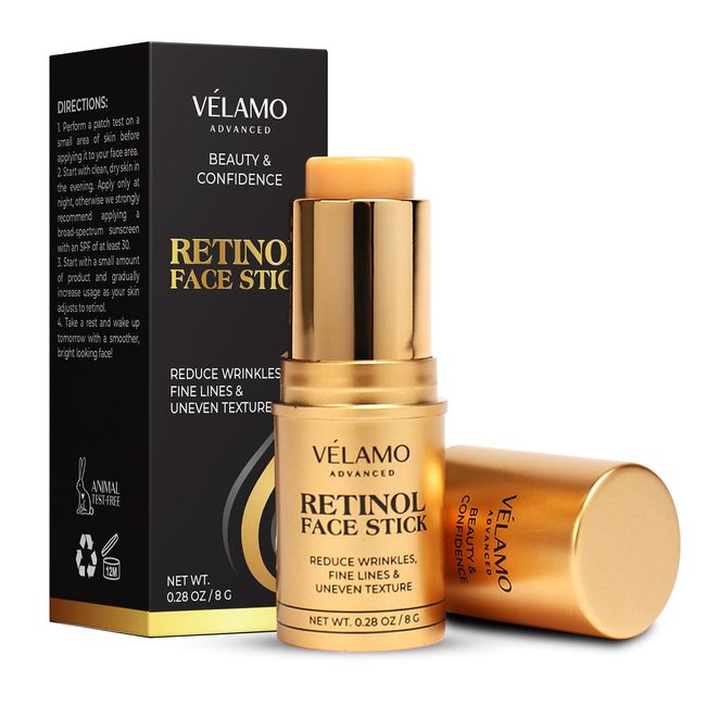 Retinol Face Stick, Reduce Fine Lines, Wrinkles and Uneven Texture in 4-6 Weeks, Retinol Cream for Face, Wrinkle Cream for Face, Anti Wrinkle Cream, Anti Aging Face Cream, 8 G/0.28 OZ