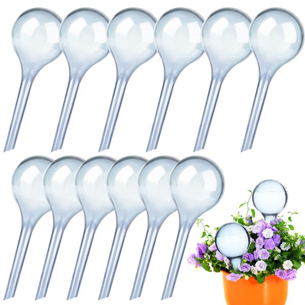 Vergissmeinnicht 12 Pack Plant Watering Globes Self Watering System Plant Watering Devices PVC Self Plant Watering Globes Self-Watering Plant Imitation Glass Bulbs for Indoor Outdoor Plants (blue)