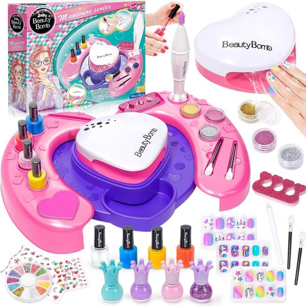 Tacobear Kids Nail Polish Set for Girls, All-in-One Nail Art Kit, Nail Dryer/...