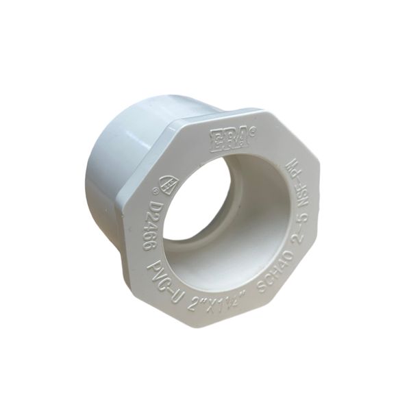 (5 pack) ERA Schedule 40 PVC, (2" X 1 1/4") Reducer Bushing, socket connection, NSF Compliant