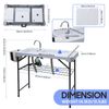 Fish Cleaning Table, Fish Cleaning Table with Sink 42.5'' Camping Table w/Faucet