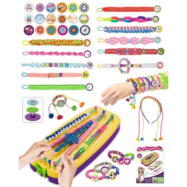 Friendship Bracelet Making Kit Toys, Arts and Crafts for Kids Ages 8-12, Popular Birthday Gifts for 6 7 8 9 10 11 12 13 Year Old Girls Gifts Ideas, Teen String Bracelets Maker Craft, Bracelet Kit