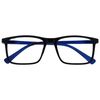 OPULIZE Ink Reading Glasses Large Rectangular Frame Black Blue Arm Spring Hinges Scratch Resistant Mens Womens R4-1 +2.00