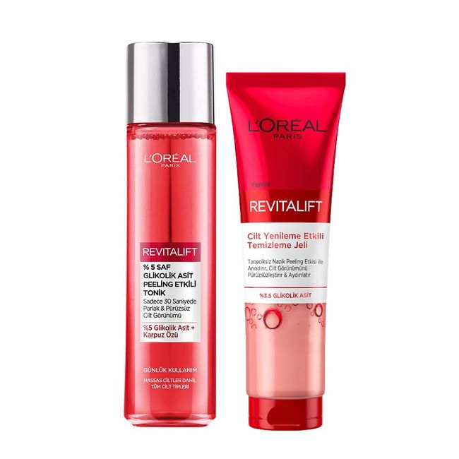 L’Oréal Paris Revitalift Glikolik Asit Peeling Etkili Tonik + Cilt Yenileme Etkili Temizleme Jeli