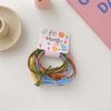OWIEOW Hair Elastic Ring Knotless Inner Diameter 6 Piece Set Color Girls Hair Clip Ladies Ring Rubber Popular (Blue)