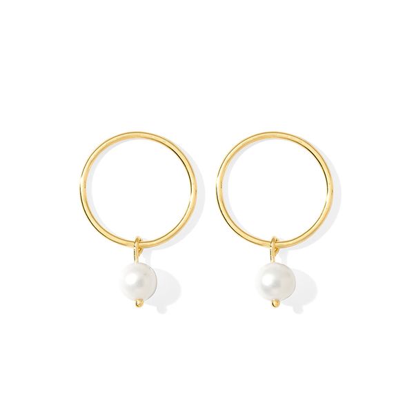 Circle Freshwater Pearl Earrings