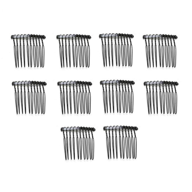 ericotry 10PCS 10 Teeth Metal Wire Twist Hair Combs Fancy DIY Bridal Hair Side Combs French Hair Clamp Accessories for Wedding Party Daily