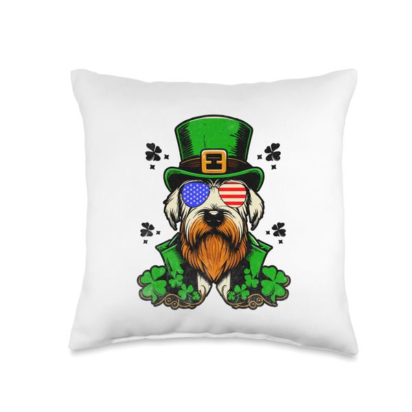 St Patrick Otterhound Dog Leprachaun Patricks Day Throw Pillow