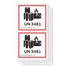 Hycodest Rectangle Stickers Warning Labels Adhesive Labels Transport Caution Gloss Paper, 50 Pcs, UN 3481