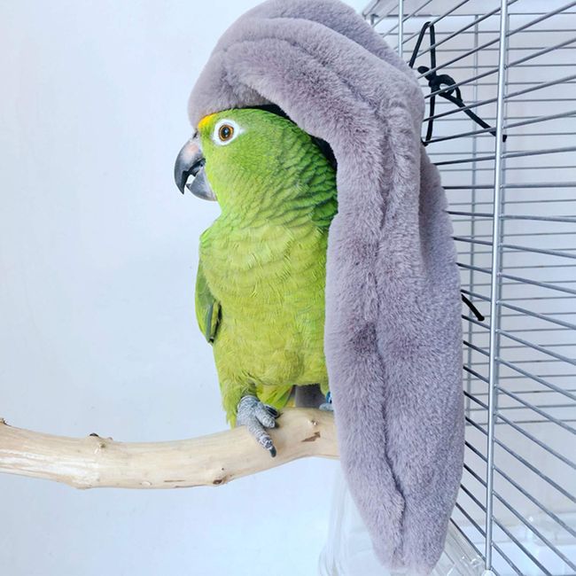 SGQCAR Corner Fleece Bird Blanket,Bird Blanket for Cage,Cozy for Birds,Parrot Cage Snuggle Hut Warm Bird Nest House Bed for Parrots,Small Conures, Lovebirds and Cockatiels M