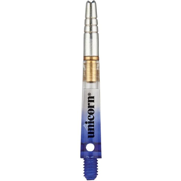 Unicorn Rotating Dart Shafts | Gripper 360 Two-Tone | Durable Polycarbonate with Alloy Flight Holder | Blue | Medium 44.9 mm | 3 Stems