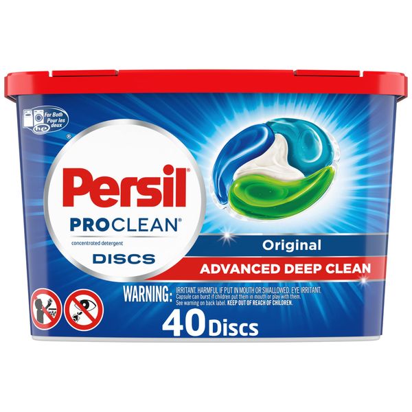 Persil Discs Laundry Detergent Pacs, Original Scent, High Efficiency (HE) Compatible, Laundry Soap, 40 Count