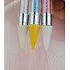 1 Piece Rhinestone Picker Dotting Pen, Dual-ended Rhinestone Gems Crystals Studs Picker Wax Pencil Pen Crystal Beads Handle Manicure Nail Art DIY Decoration Tool (Pink)