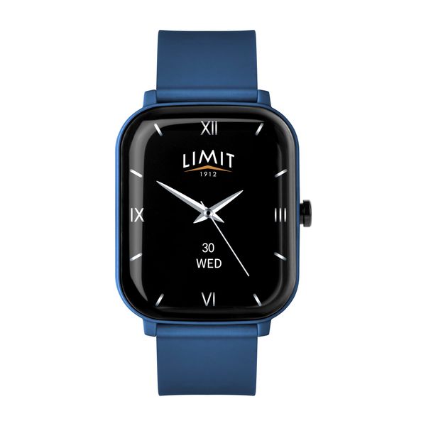 Limit 37mm Blue Unisex Smart Watch Fitness Tracker with Bluetooth Calling Heart Rate Sp02 Android and Ios Silicone Strap